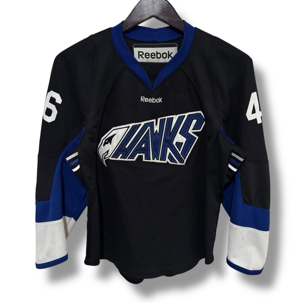 Reebok Youth Boys The Might Ducks Hawks D1 Jersey #46 Garrick Size S/M 18 x 24